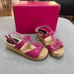 Swedish hasbeens NIB pink sandals clogs size 38: 7.5